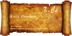 Kali Csongor névjegykártya